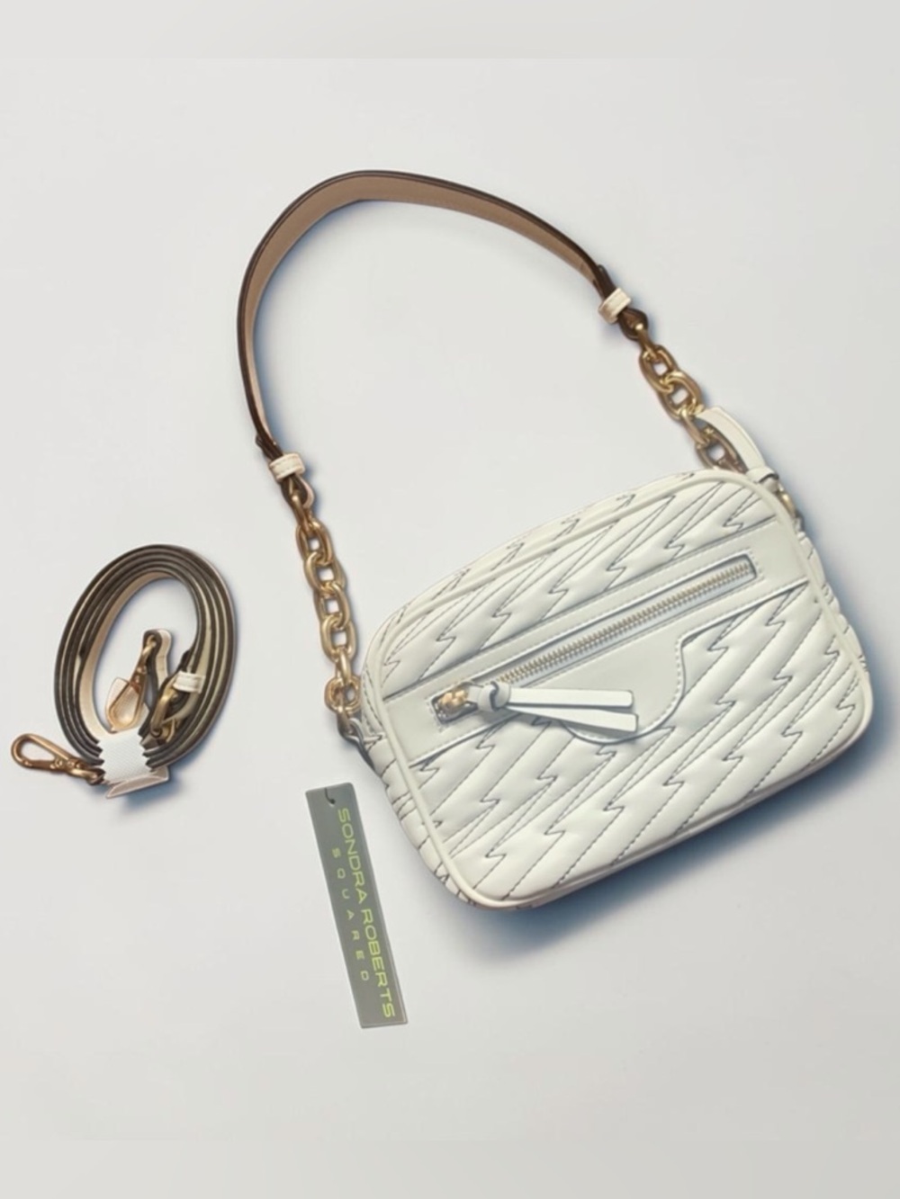 Sondra Roberts Lightning Stitch Crossbody Bag